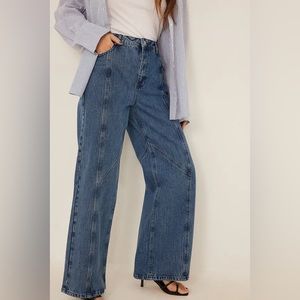 NA-KD Contrast Detail Mid Blue Denim